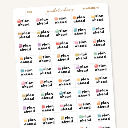 Plan Ahead Stickers | Functional Icon Planner Stickers | FI22