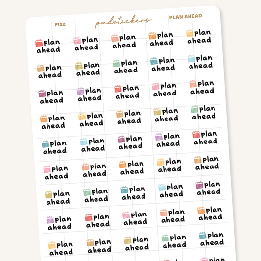 Plan Ahead Stickers | Functional Icon Planner Stickers | FI22