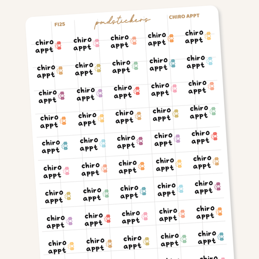 Chiro Appt Stickers | Functional Icon Planner Stickers | FI25