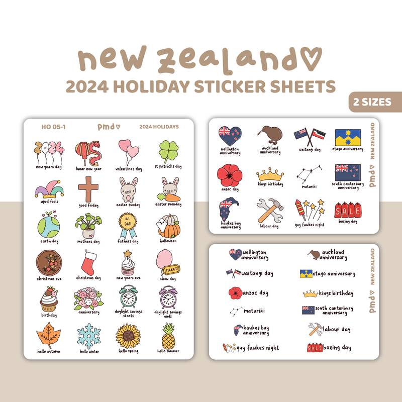 2024 New Zealand Holiday Stickers | HO05-NZ
