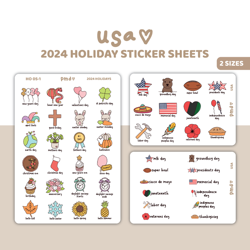 2024 USA Holiday Stickers | HO05-USA