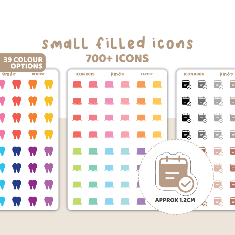 Small Filled Icon Stickers | 700+ Icons | ICON K000