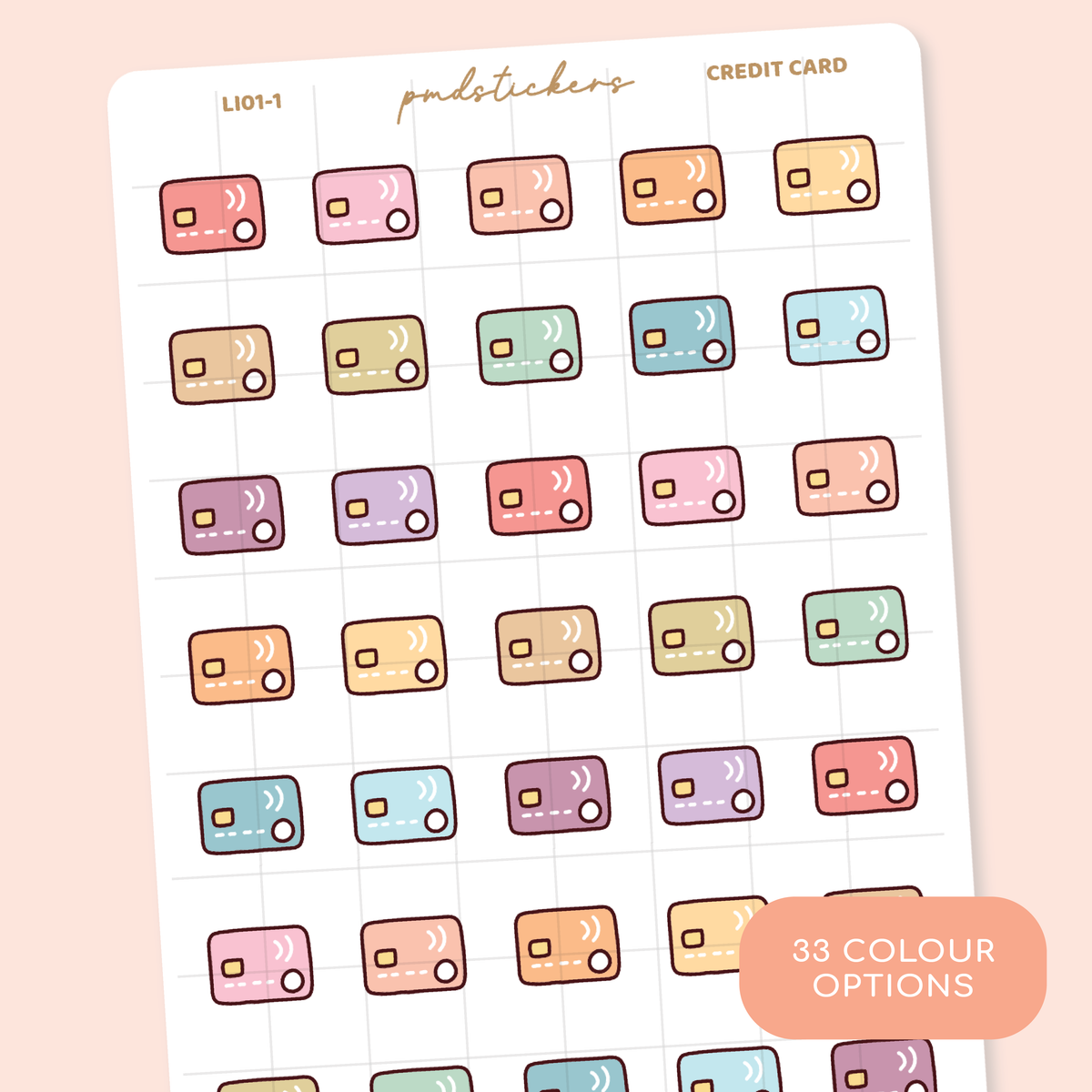 Credit Card Little Icon Stickers | Planner Stickers | LI01
