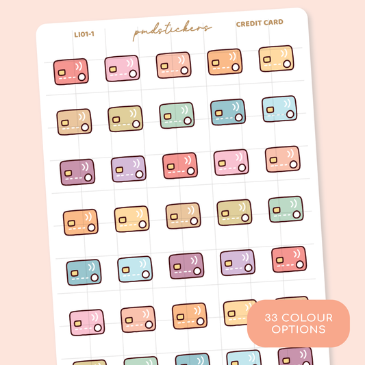 Credit Card Little Icon Stickers | Planner Stickers | LI01