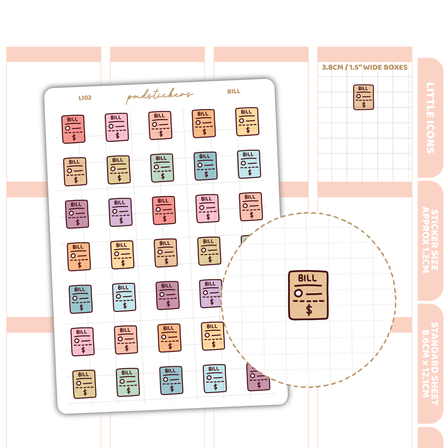 Bill Little Icon Stickers | Planner Stickers | LI02