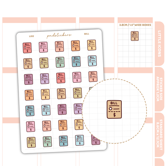 Bill Little Icon Stickers | Planner Stickers | LI02