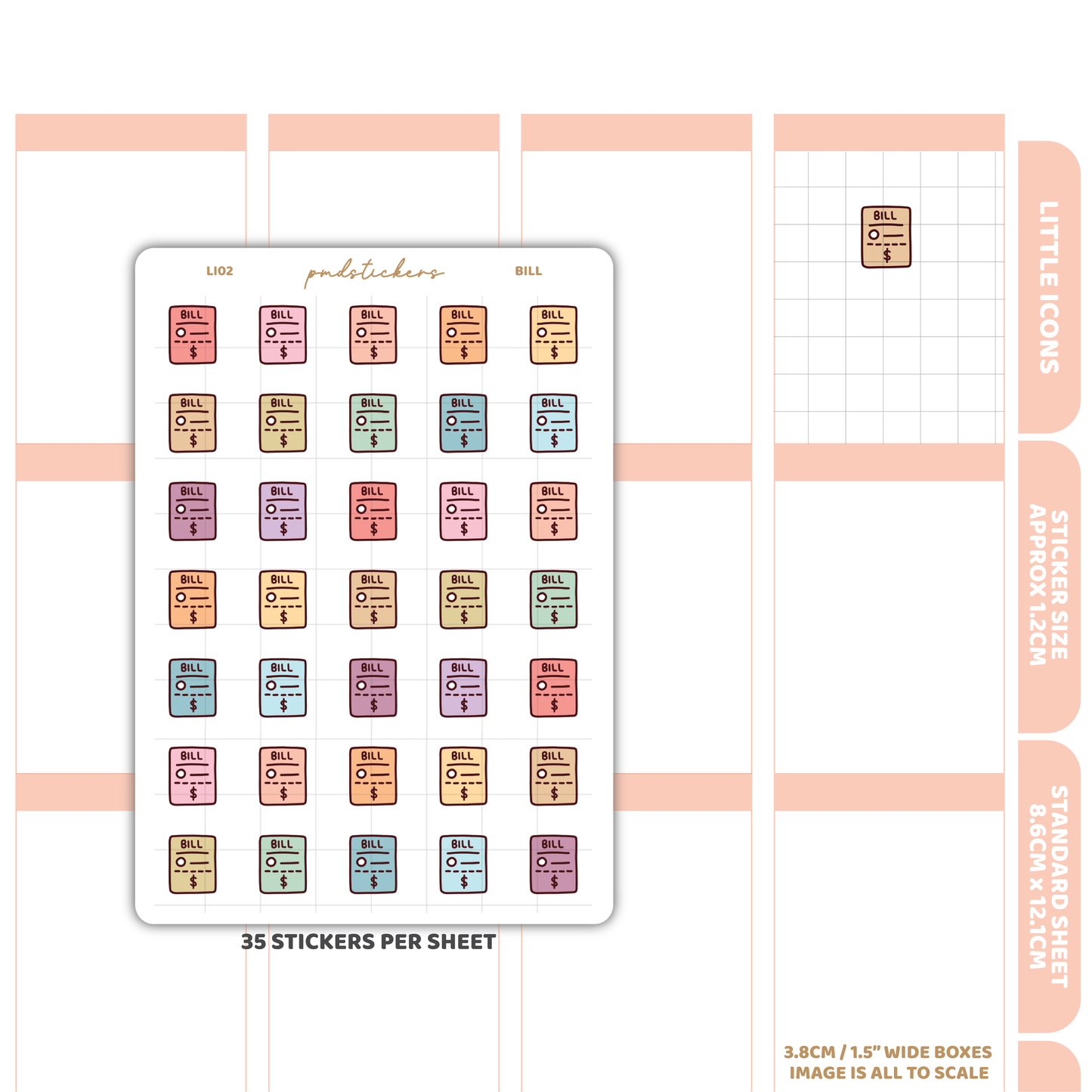 Bill Little Icon Stickers | Planner Stickers | LI02