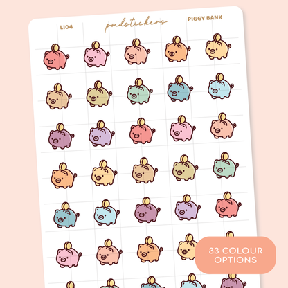 Piggy Bank Little Icon Stickers | Planner Stickers | LI04