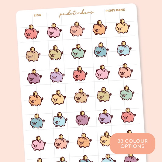 Piggy Bank Little Icon Stickers | Planner Stickers | LI04