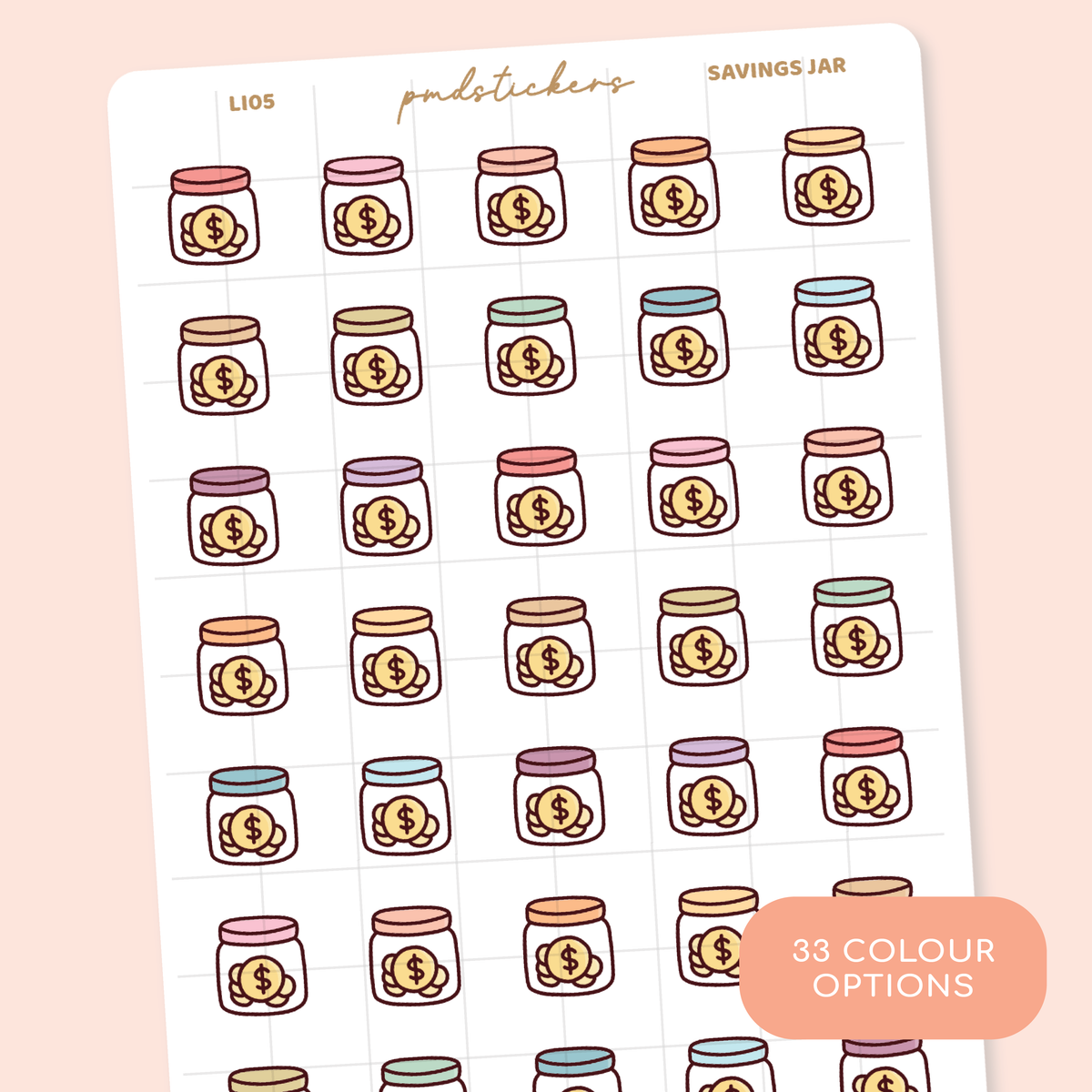 Savings Jar Little Icon Stickers | Planner Stickers | LI05