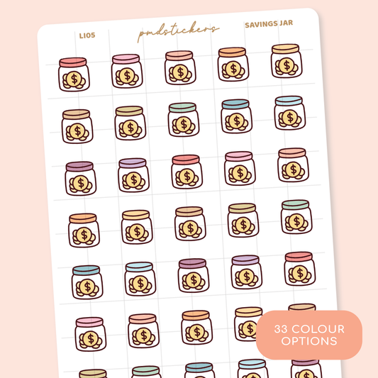 Savings Jar Little Icon Stickers | Planner Stickers | LI05