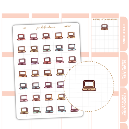 Laptop Little Icon Stickers | Planner Stickers | LI07