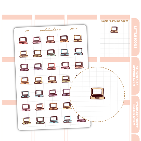 Laptop Little Icon Stickers | Planner Stickers | LI07