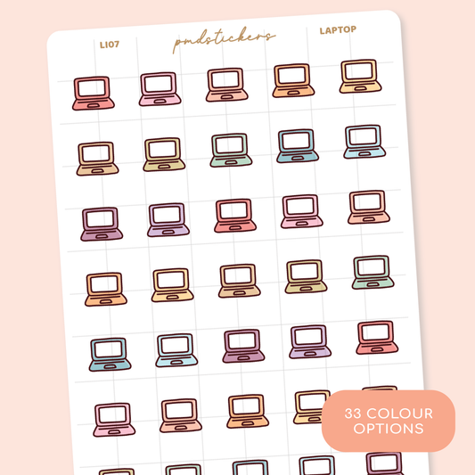 Laptop Little Icon Stickers | Planner Stickers | LI07