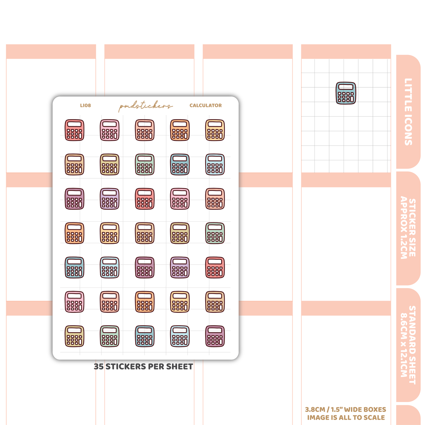 Calculator Little Icon Stickers | Planner Stickers | LI08