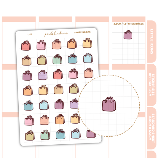 Shopping Little Icon Stickers | Planner Stickers | LI09