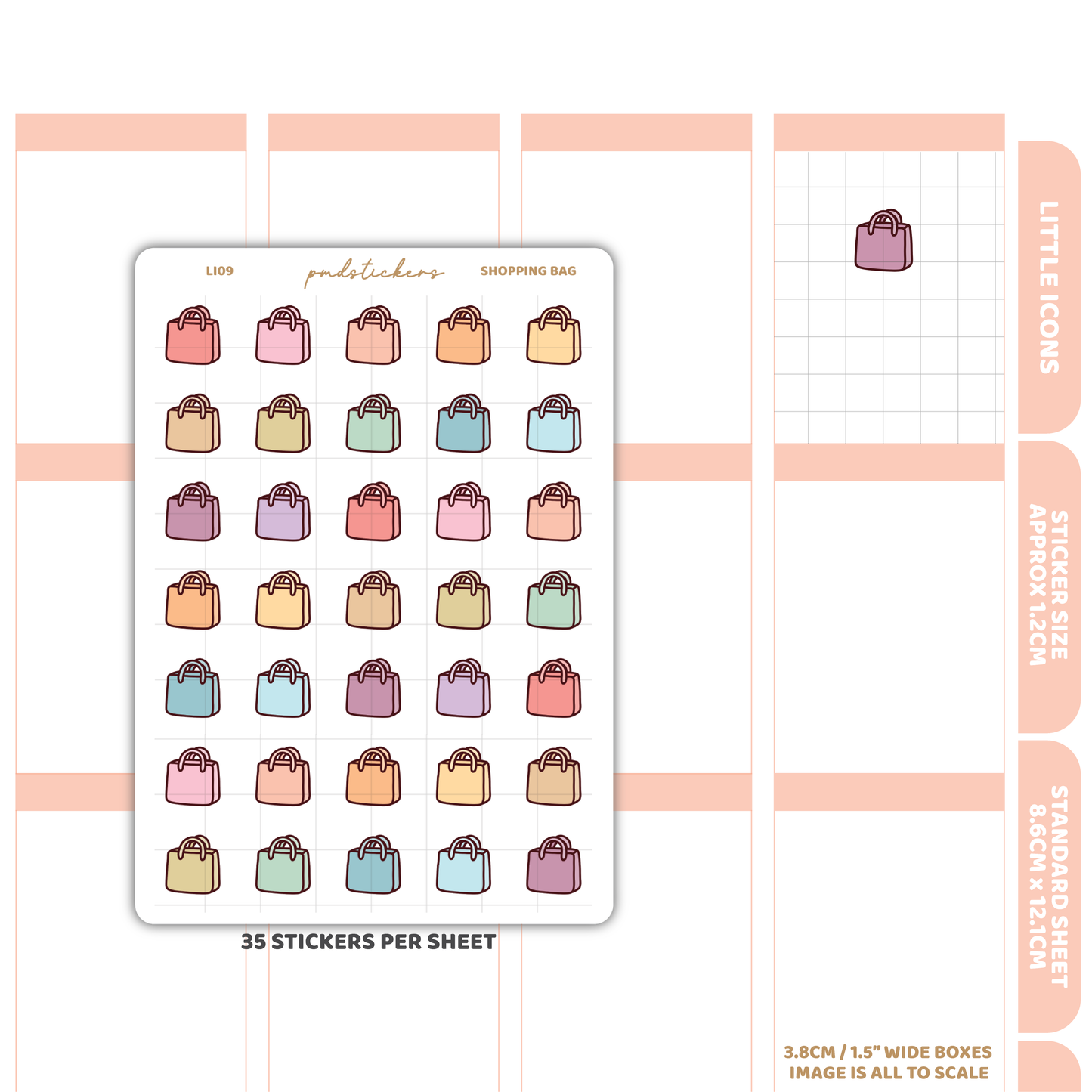 Shopping Little Icon Stickers | Planner Stickers | LI09