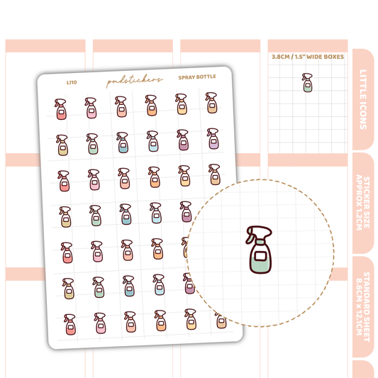 Spray Bottle Little Icon Stickers | Planner Stickers | LI10