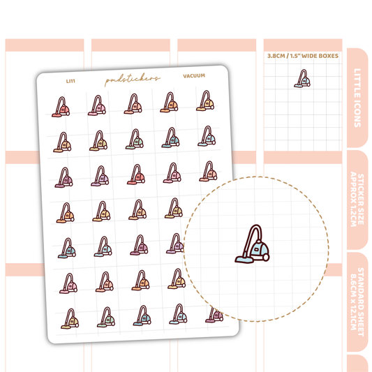 Vacuum Little Icon Stickers | Planner Stickers | LI11