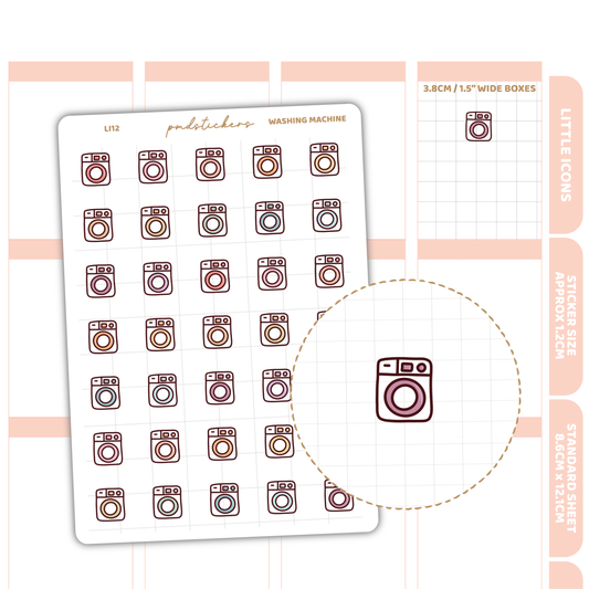Washing Machine Little Icon Stickers | Planner Stickers | LI12