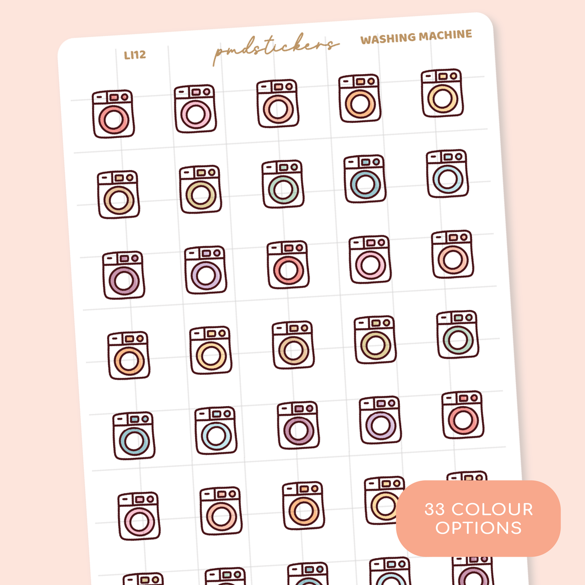 Washing Machine Little Icon Stickers | Planner Stickers | LI12