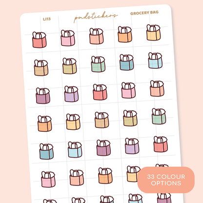 Grocery Bag Little Icon Stickers | Planner Stickers | LI13