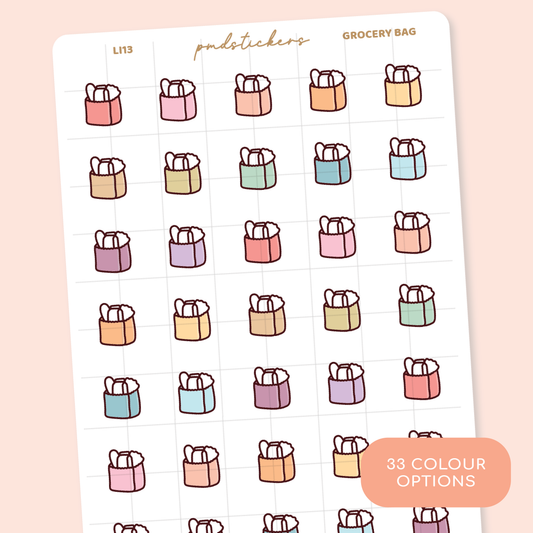 Grocery Bag Little Icon Stickers | Planner Stickers | LI13