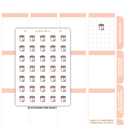 Bin Little Icon Stickers | Planner Stickers | LI14