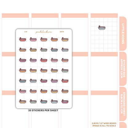 Bath Little Icon Stickers | Planner Stickers | LI15