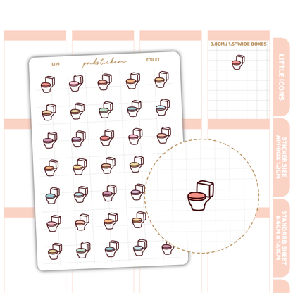Toilet Little Icon Stickers | Planner Stickers | LI16