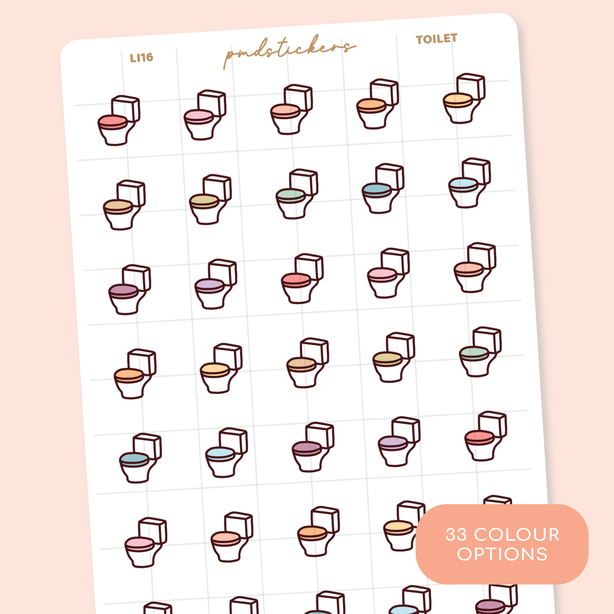 Toilet Little Icon Stickers | Planner Stickers | LI16