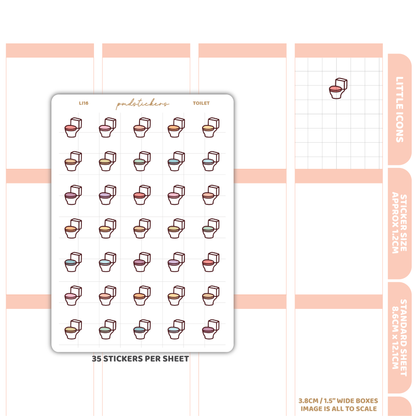 Toilet Little Icon Stickers | Planner Stickers | LI16