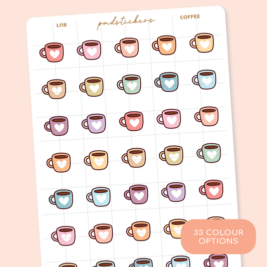 Coffee Little Icon Stickers | Planner Stickers | LI18