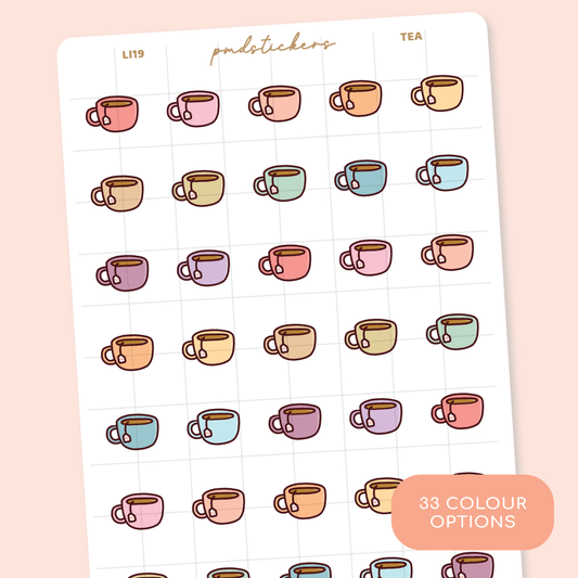 Tea Little Icon Stickers | Planner Stickers | LI19