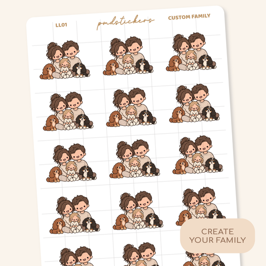 Custom Create Your Own Family Stickers | Little Life Planner Stickers | LL01
