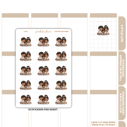 Custom Children Create Your Own Family Stickers | Little Life Planner Stickers | LL06