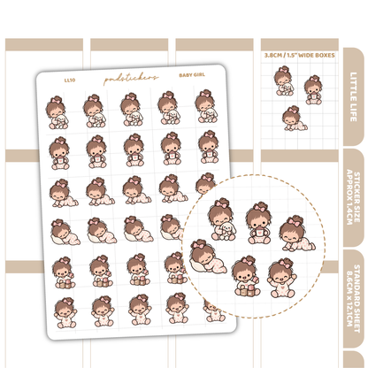 Baby Girl Little Life Character Stickers | Planner Stickers | LL10