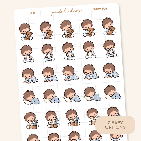 Baby Boy Little Life Character Stickers | Planner Stickers | LL11