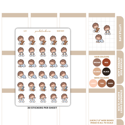 Baby Boy Little Life Character Stickers | Planner Stickers | LL11