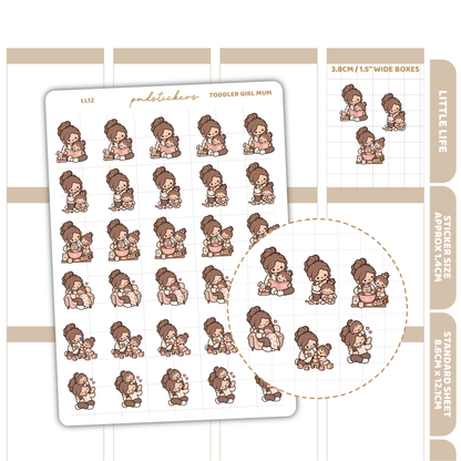 Toddler Girl Mum Little Life Character Stickers | Planner Stickers | LL12