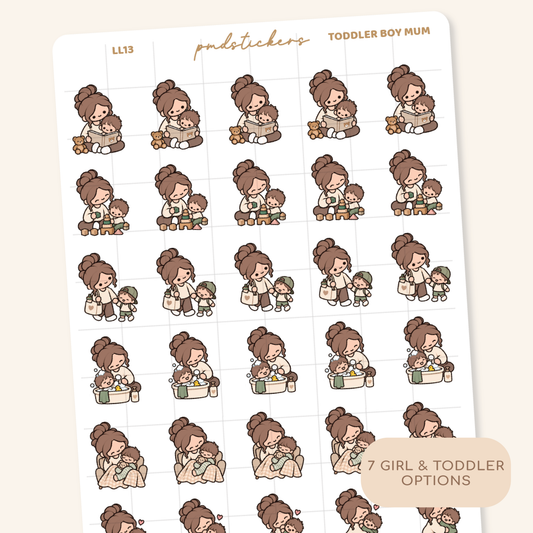 Toddler Boy Mum Little Life Character Stickers | Planner Stickers | LL13