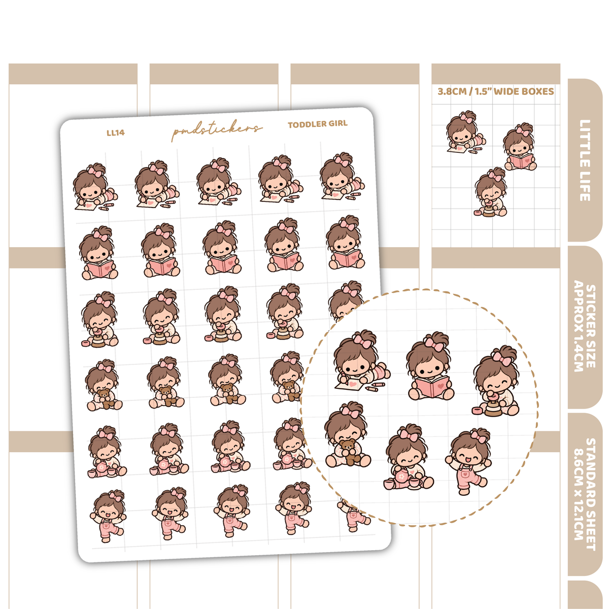 Toddler Girl Little Life Character Stickers | Planner Stickers | LL14