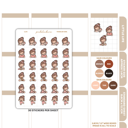 Toddler Girl Little Life Character Stickers | Planner Stickers | LL14