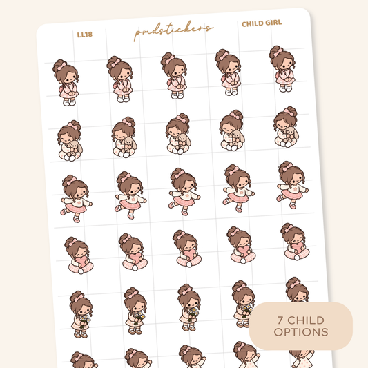 Child Girl Little Life Character Stickers | Planner Stickers | LL18