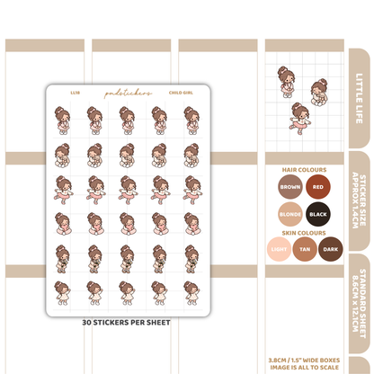 Child Girl Little Life Character Stickers | Planner Stickers | LL18