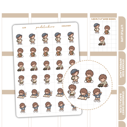 Child Boy Little Life Character Stickers | Planner Stickers | LL19