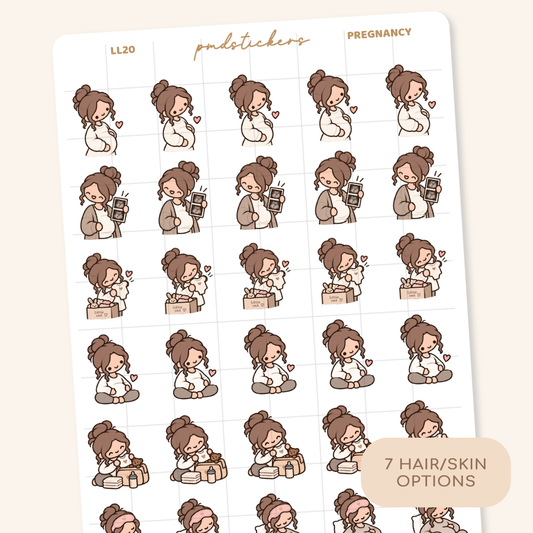Pregnancy Little Life Character Stickers | Planner Stickers | LL20