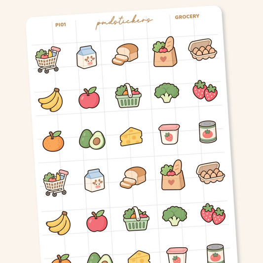 Grocery Pocket Icon Stickers | Planner Stickers | PI01