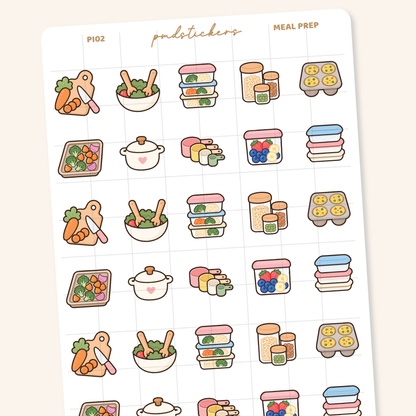Meal Prep Pocket Icon Stickers | Planner Stickers | PI02