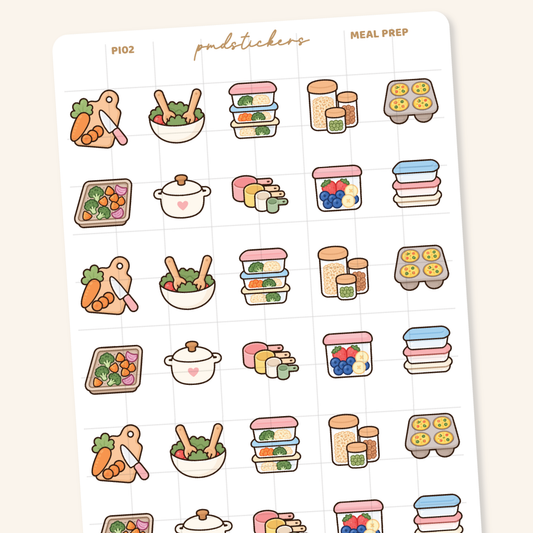 Meal Prep Pocket Icon Stickers | Planner Stickers | PI02